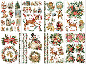 IOD Decor Transfer Pad 20 x 30.5cm - Kitschy Christmas (8 Sheets) Limited Edition