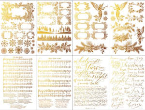 IOD Decor Transfer Pad 20 x 30.5cm - Tinsel Gold Foil (8 Sheets) Limited Edition