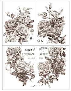 Homewares: IOD Decor Transfer Pad 31 x 41cm  - Mays Roses (4 sheets)