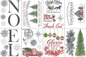 IOD Decor Paint Inlay - Noel (8 Sheets) ***Limited Edition***