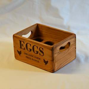 Natural Wooden Egg Box - 1/2 Dozen (with removable tray)