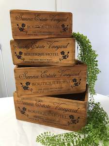 Homewares: Sienna Estate Vineyard Wooden Box - 4 different sizes