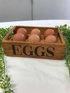 Homewares: Natural Wooden Egg Crate -  1/2 Dozen