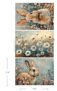 Redesign with Prima Decoupage Fibre Paper -  A3 Garden Bunny Tales 3 Sheets