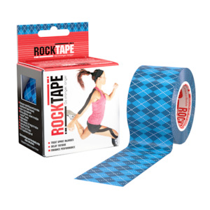 Rocktape Argyle Blue Pattern 5cm x 5mtr Roll