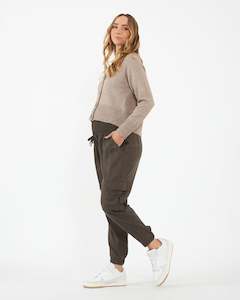 Tencel Off Duty Cargo Pant Chocolate