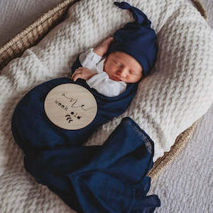 Navy Knotted Beanie