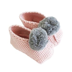 Pom Pom Slippers - Rosewater/Grey