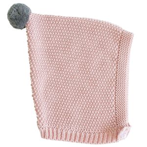 Clothing: Pom Pom Pixie Hat - Rosewater/Grey