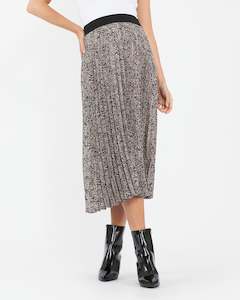 Florence Pleat Skirt Black / Dusty Pink