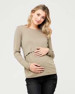 Clothing: Tessa Rib Nursing Top Olive