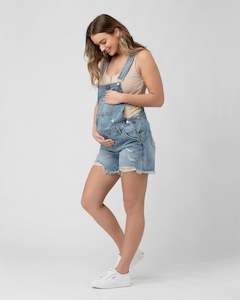 Clothing: Denim Short Overalls Pale Blue