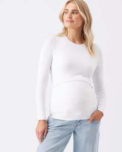 Clothing: Luxe Knit Nursing Top White