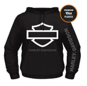 Sweatshirts Hoodies: Harley-Davidson Hoodie with White Outline B&S