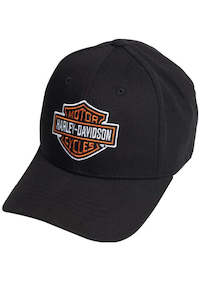 Harley-Davidson Black Cap With Orange Bar & Shield