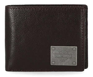 Harley-Davidson Men's Plate Bar & Shield Brown Wallet