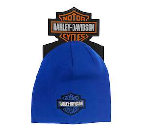 Boy's Blue Bar & Shield Beanie