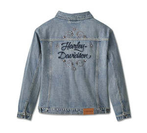 Womens Jackets Vests: Harley-Davidson Ladies Embellished Denim Jacket