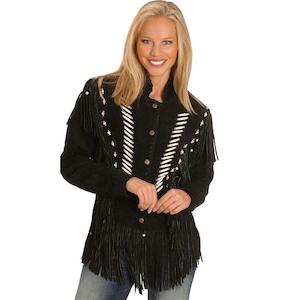 Ladies Beaded Suede Jacket