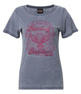 Womens Tees Shirts: Harley-Davidson Ladies Retro Eagle Dealer Tee