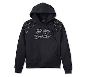 Womens Sweatshirts Hoodies: Harley-Davidson Ladies Studded Hoodie (Black)