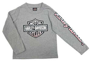 Harley-Davidson Girls L/S B&S Tee (Heather Grey)