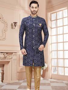 Mens: Mens Sequin Embroidered Work Kurta Set