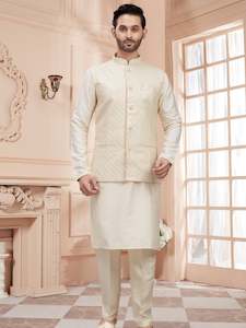 Mens: Mens Kurta Set With Tiki Embroidered Jacket