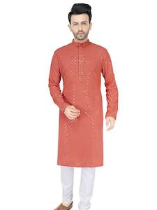 Mens Sequin & Resham Work Kurta Set