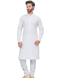 Mens Resham Chickan-Kari Embroidered Work Kurta Set