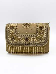 Clutches: Ladies Fancy Stone Pearl Work Handbag