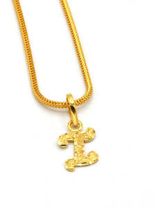 22ct Gold "I" Initial Pendant