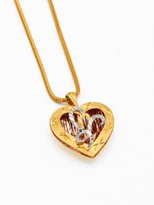 22ct Rose Gold Two Tone Heart Pendant