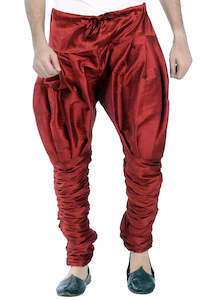 Maroon Dupion Silk Bridges Pant