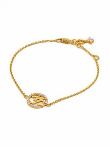 22ct Gold CZ Om Ladies Bracelet