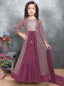 Girls Churidar Suit: Nila Flair Suit With Jacket