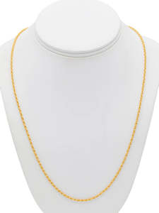 Mens Chain: 22ct Gold Hollow Rope Chain - 55 cm