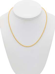 22ct Gold Hollow Rope Chain - 40 CM