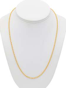 Mens Chain: 22ct Gold Hollow Rope Chain - 50 cm