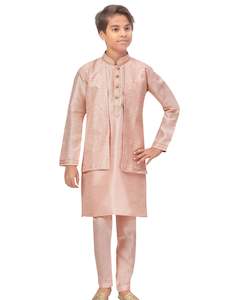 Kids Wear: Boys Jacket Style Kurta Set