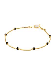 Bracelets: 22ct Gold Black Beads Ladies Bracelet