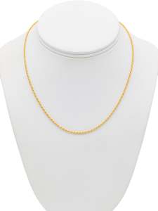 22ct Gold Hollow Rope Chain - 40 CM