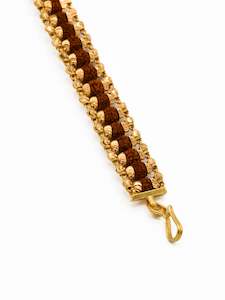 22ct Gold Bracelets Mens: 22ct Gold Ball Rudraksh Bracelet