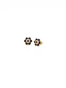 22ct Gold CZ Meena Stud Earrings