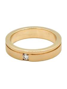 18ct Gold 0.09ct Diamond Men's Band Ring