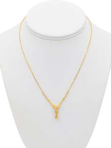 22ct Gold CZ Ball Fancy Chain