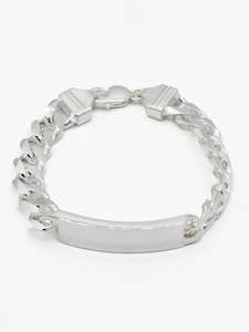 Men: Silver Curb Mens Bracelet