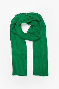 Accessories: Ribbed Scarf - Green