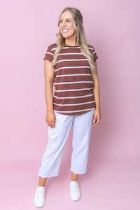 Manly Striped Tee, Choc