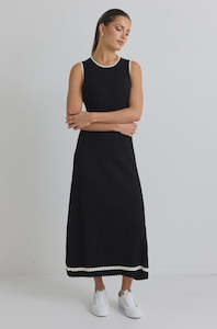 Vanity Black Rib  Sleeveless Knit Maxi Dress